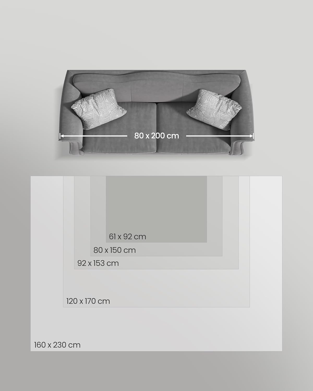 HOME szőnyeg, 120 x 170 cm, csúszásmentes szőnyeg, szürke