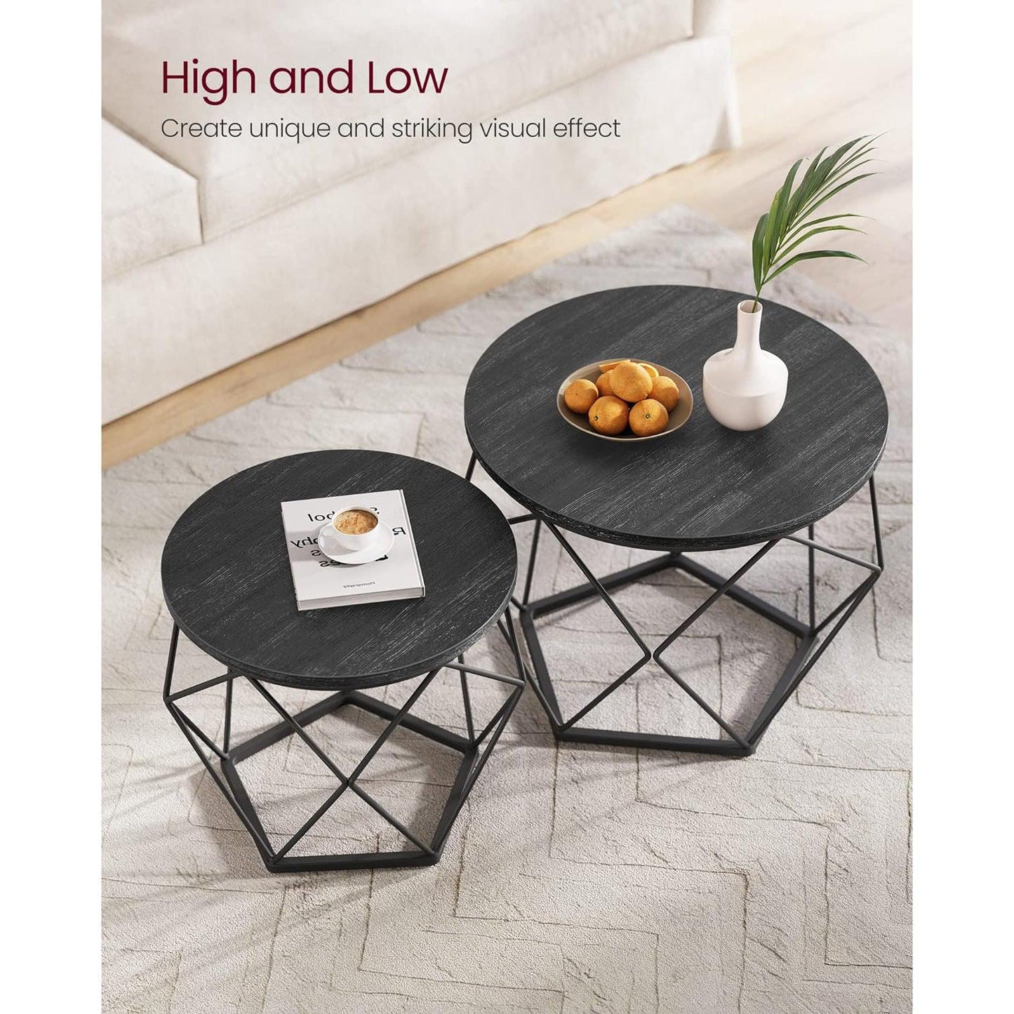 Dohányzóasztal szett, fekete