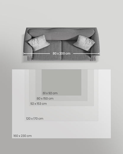 HOME szőnyeg, 120 x 170 cm, csúszásmentes szőnyeg, szürke